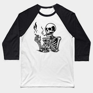 skeleton smoking Baseball T-Shirt